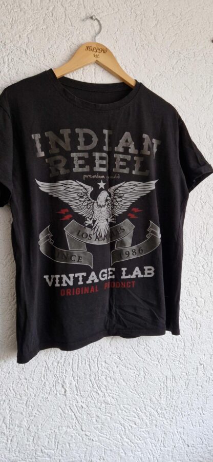 M - Shirt zwart Indian rebel (0125kel1)