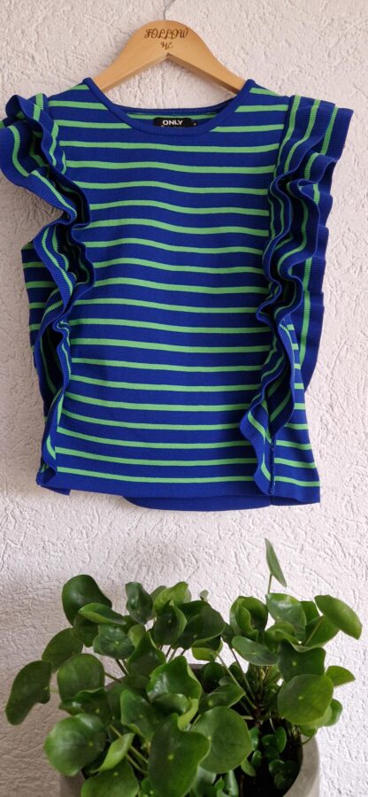 M - Only top blauw groen streep (0125kel1) - Afbeelding 2