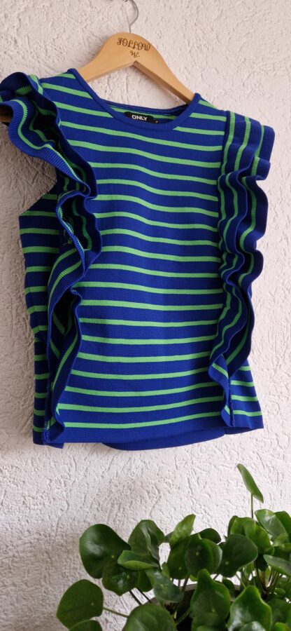 M - Only top blauw groen streep (0125kel1)