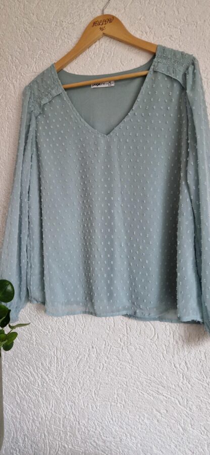 40 - Pageone blouse mintgroen (0125kel2)