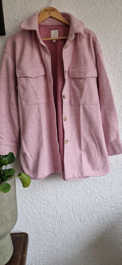 M - H&M shacket fleece roze (0225ros2)