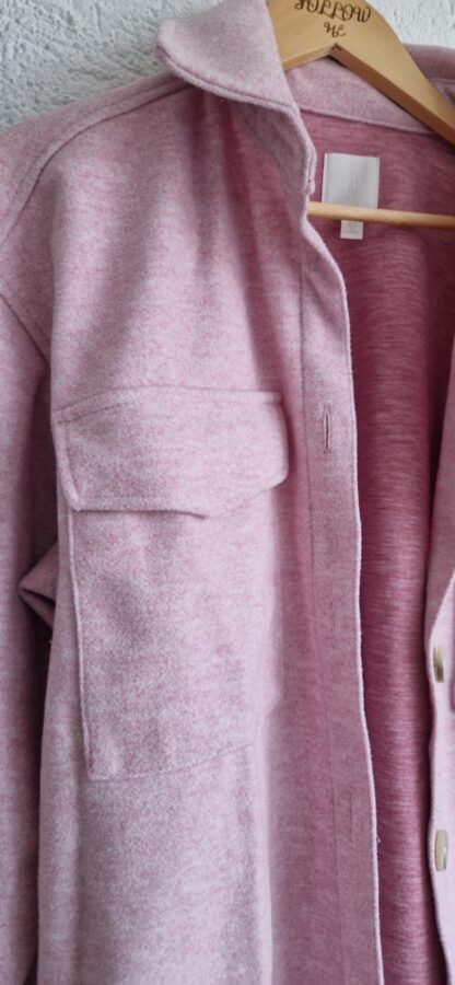 M - H&M shacket fleece roze (0225ros2) - Afbeelding 4