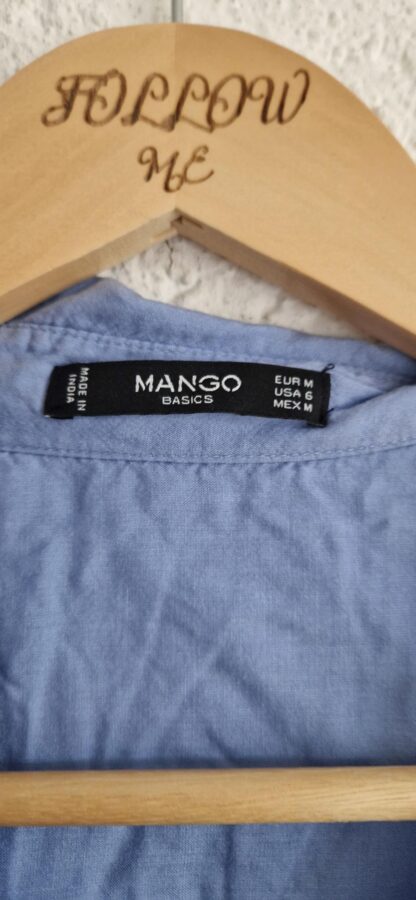 M - Mango blouse blauw viscose (0225ros2) - Afbeelding 3