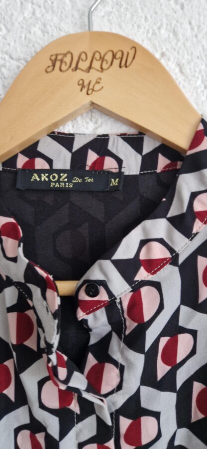 M - Akoz Paris jurk print (0225ros2) - Afbeelding 6