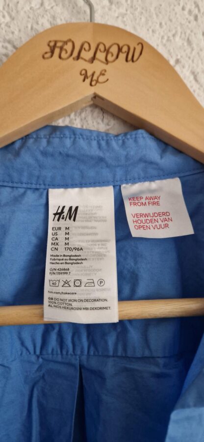 M - H&M blouse blauw als nieuw (0225ros4) - Afbeelding 3