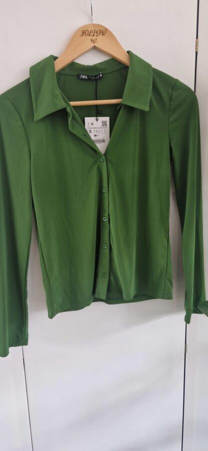 S - Zara blouse groen nieuw (0225may1)