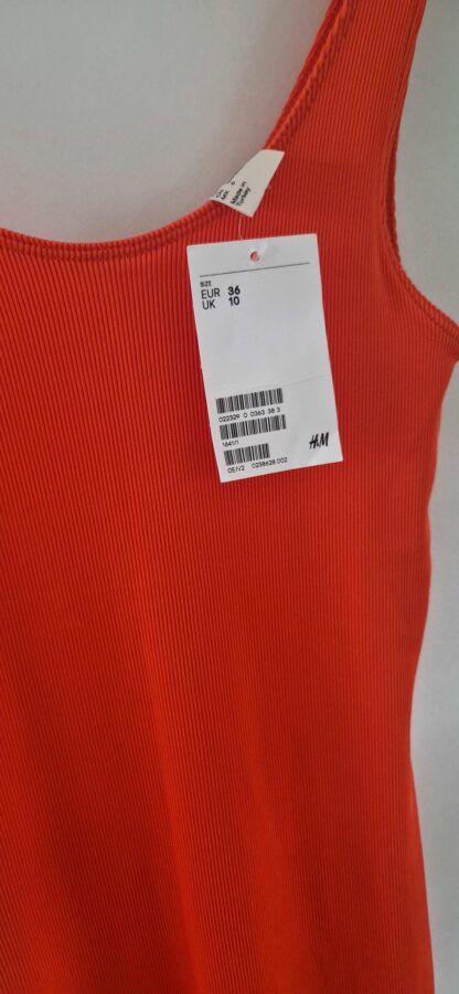 36 - H&M stretchjurk oranje nieuw (0225may1) - Afbeelding 4