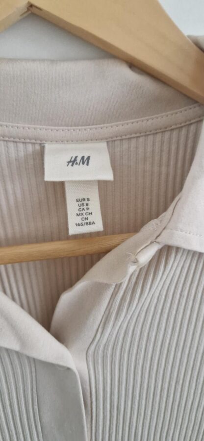 S - H&M shirt knoopjes beige (0225may1) - Afbeelding 4