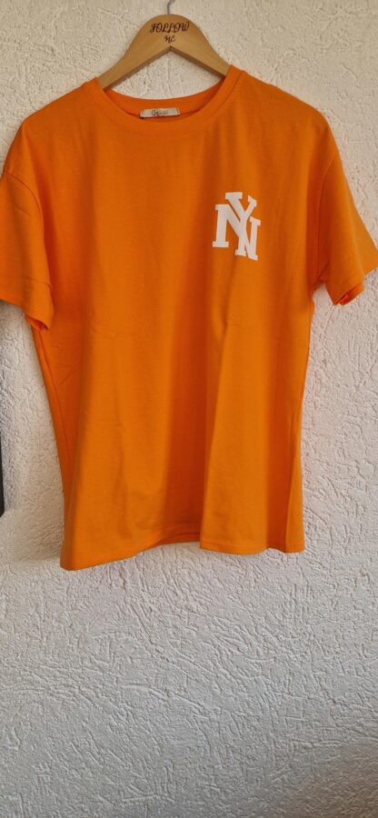 M - Ciao Milano shirt oranje wit (0325meg2)