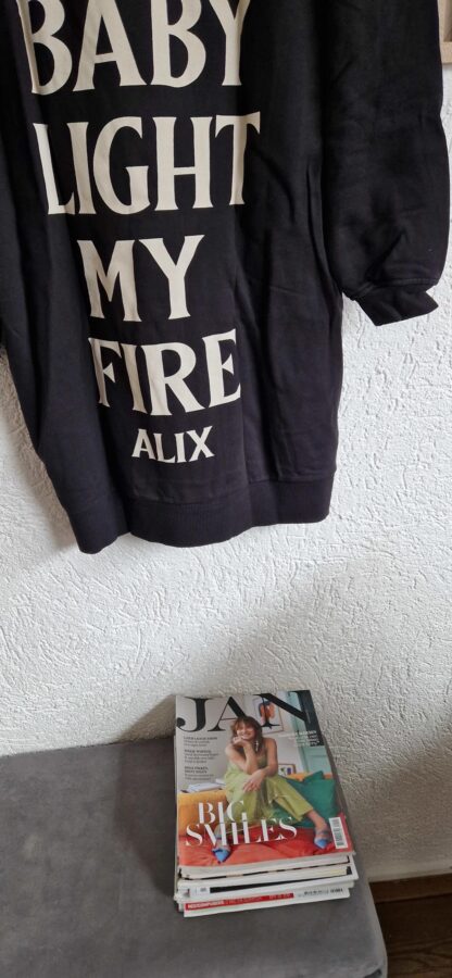 M - Alix the Label jurk sweatstof zwart (0325meg3) - Afbeelding 6